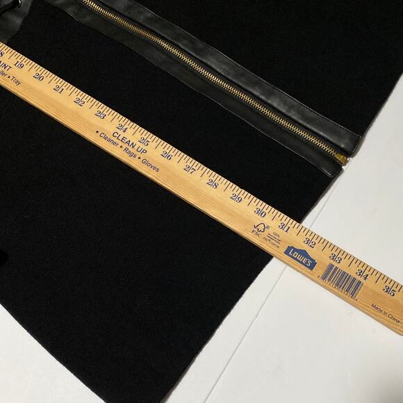 Women's Tunic Sweater Full Front Zip Faux Leather Lace Up Waist Detail Trim XL - Picture 6 of 12